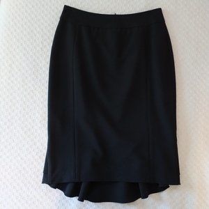 PANIZ Black Ponte Pencil Ruffle Lined Skirt